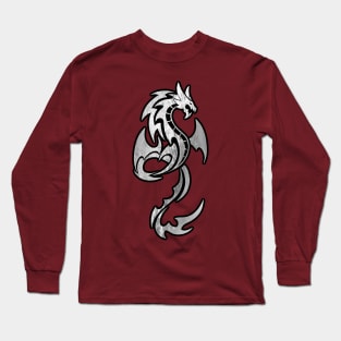 Silver Dragon Cool Steel Dragon Long Sleeve T-Shirt